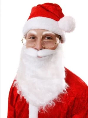 HENBRANDT Santa Christmas Beard and Moustache White Father Men's Xmas Fancy Dress Old Man