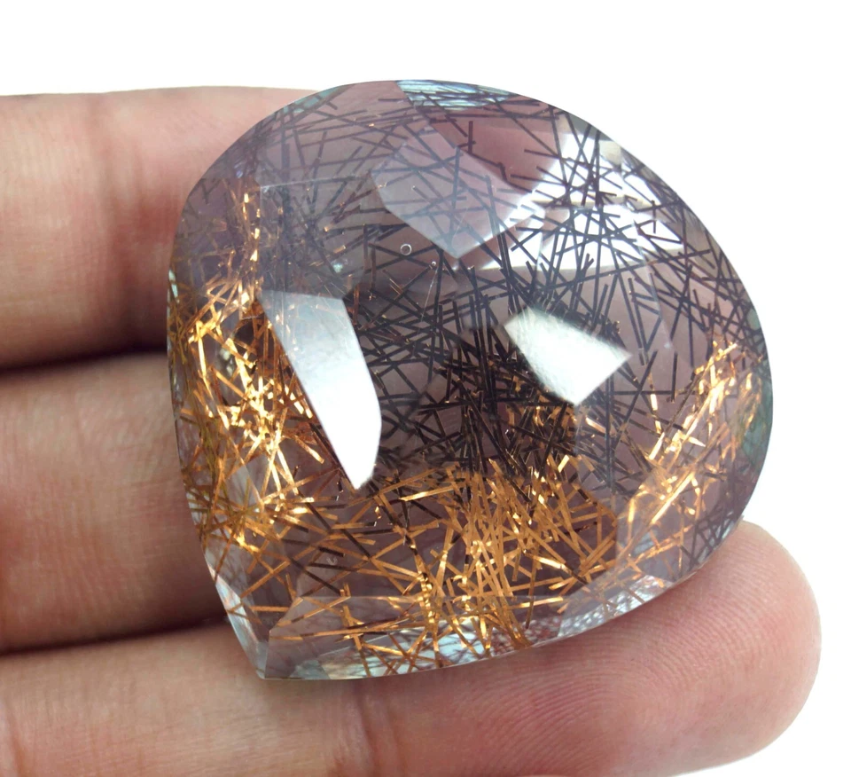 Natural EGL Certified 126.30 Ct Pear  Cut Yellow Rutilated Quartz Loose Gemstone - Image 4 of 4