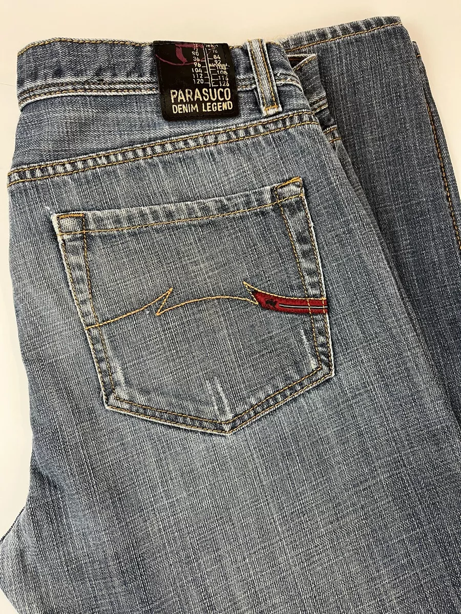 Vintage Parasuco Mens Size 34x34 Graphic Jeans Denim Legend