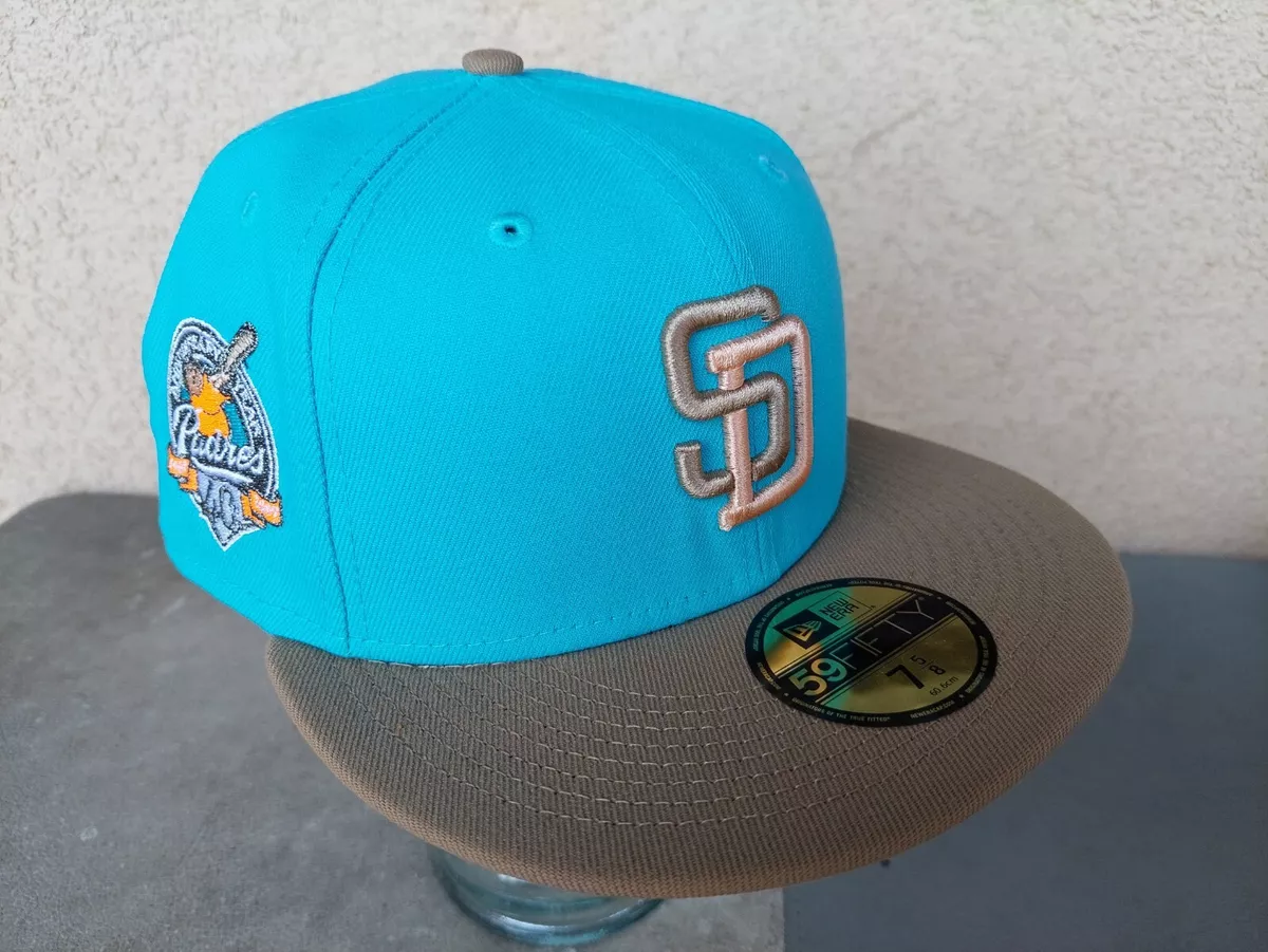 Sneaker Town New Era 7 5/8 San Diego Padres Cap Hat SD 40th Friar Aqua Peach MLB