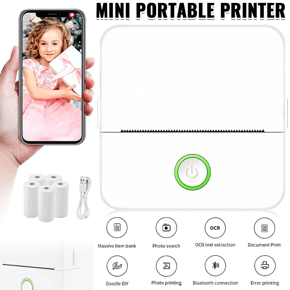 Portable Mini Thermal Printer Pocket Photo Printer Wireless Bluetooth Printing