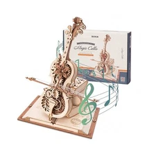 ROKR 3D Wooden Puzzles for Adults,Wooden Music Box Kits-Cello Wood Model Kits...