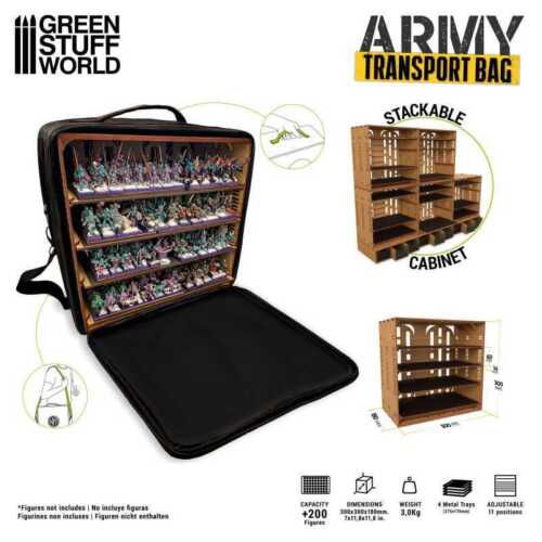 Borsa da trasporto Green Stuff World per miniature esercito borsa da trasporto valigia da trasporto - Foto 1 di 4