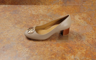 New! Tory Burch 'Claire' 50mm Round Toe Pump Gray Leather Womens 9 M MSRP $258 | eBay