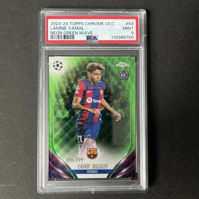 2023-24 Topps Chrome LAMINE YAMAL PSA 9 MINT Green Refractor Rookie SP /399