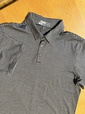 Nike Golf Tour Premium Dri Fit Polo Shirt XL Gray Black Striped Stretch