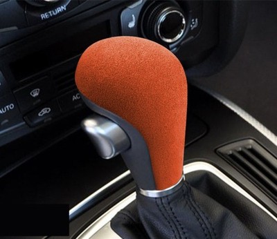 For Audi A4 B8 A5 A6 C6 Q5 Q7 Orange Suede Gear Shift Lever Knob Cap Cover Trim