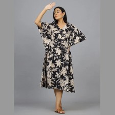 Indian Vintage 100 Cotton Long Beach Maxi Kaftan Dress One Size Caftan Kimono