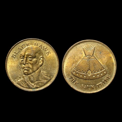 #ad 1970 Franklin Mint Husky Oil Company Black Hawk The Sauk Tribe Rugged American $22.00