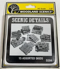 Woodland Scenics D204 HO Scenic Details Assorted Skids (Pack of 15)