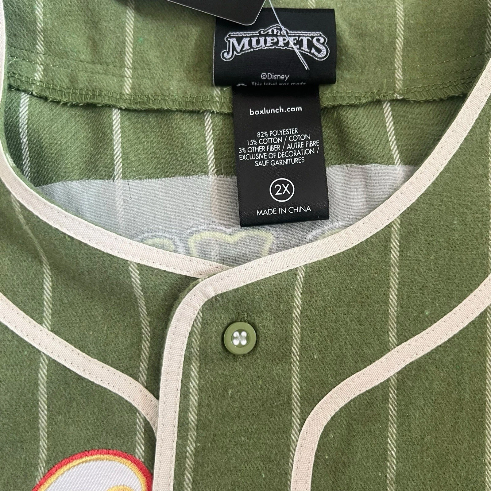 The Muppets Kermit Striped Baseball Jersey
