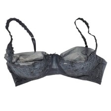 Fredericks of Hollywood Black Lace Push Up Underwire Bra Floral Lingerie vintage