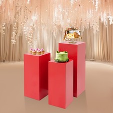 Display Pedestal Stand 3 PCS Metal Showing Holder Pillars for Birthday Party Use