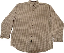 Gant ~ Large~Mens' Shirt ~ Green Tan-Rust~Plaid~Button Down Front ~ Long  Sleeve