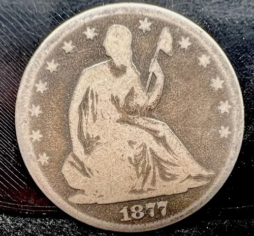 G-VG 1877-P Seated Liberty Half Dollar U.S. Type 50c Silver Coin