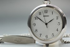 Vintage 1999 Near MINT New Batt SEIKO Pocket Watch 7N01-9A00 Mens JDM JAPAN