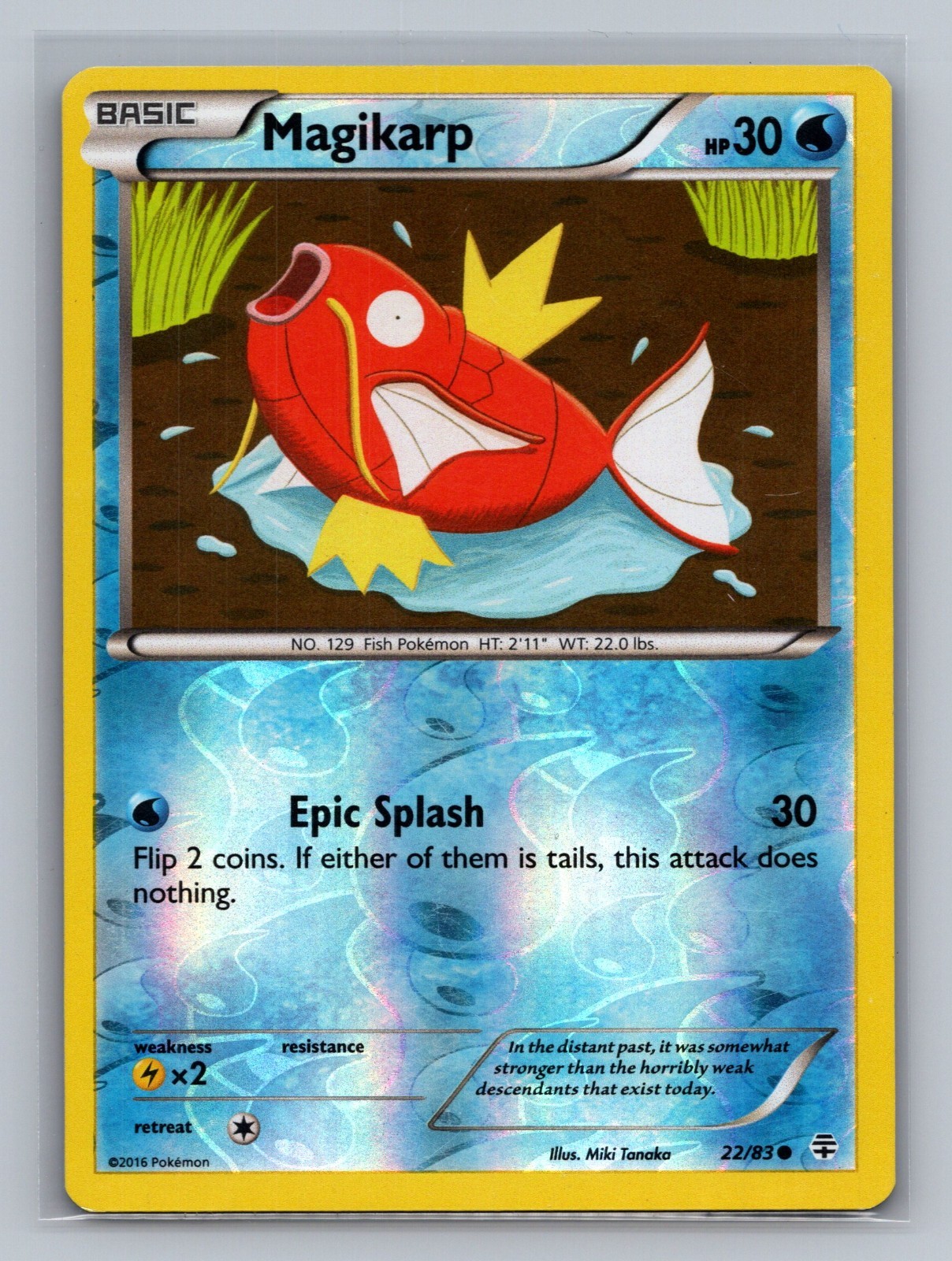 Pokemon Card - Generations 22/83 - MAGIKARP (REVERSE holo-foil) - NM/Mint