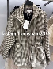 ZARA NEW WOMAN PLAID HIGH-NECK JACKET CHECK OYSTER WHITE XS-XL 5854/021/251