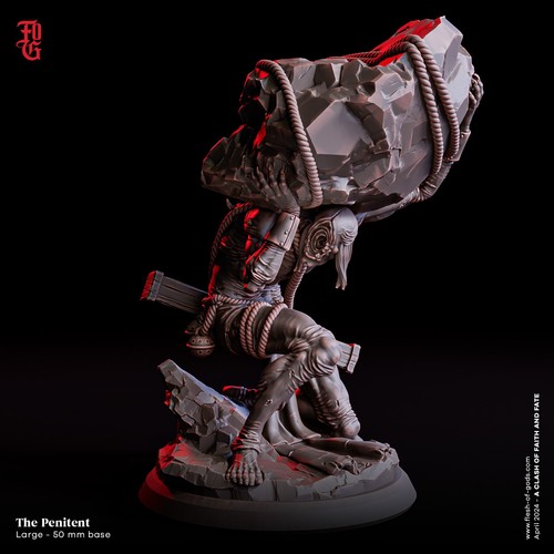 A Clash of Faith & Fate by Flesh of Gods Mini in resina DnD stampata in 3D - Foto 18 di 58