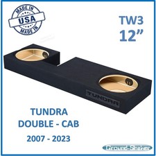 2007-2023 Toyota Tundra Double Cab 12" Dual Sealed TW3 Box Subwoofer Enclosure