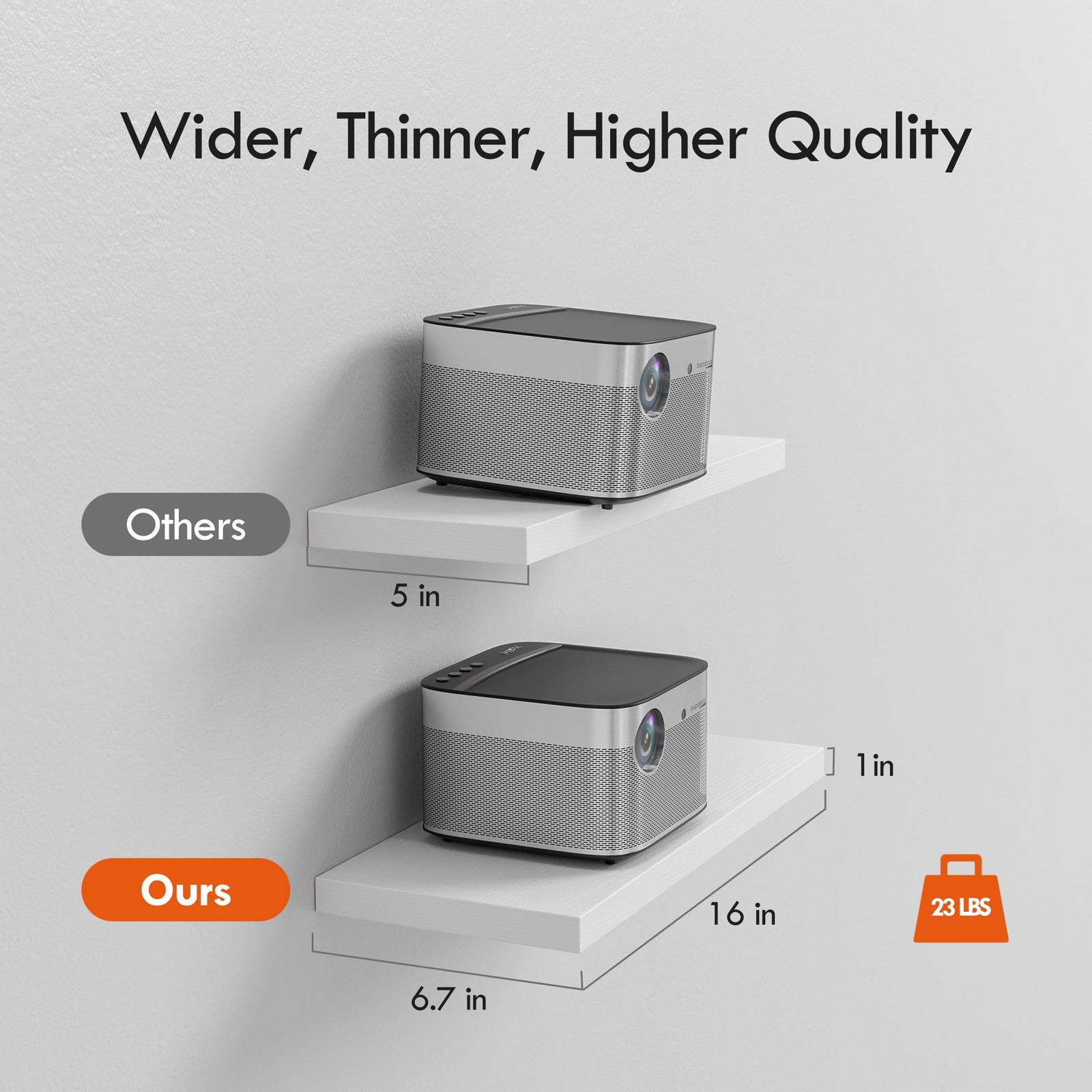 Set Of 4 Wall Shelves, Rustic Wood Decor For Living Room