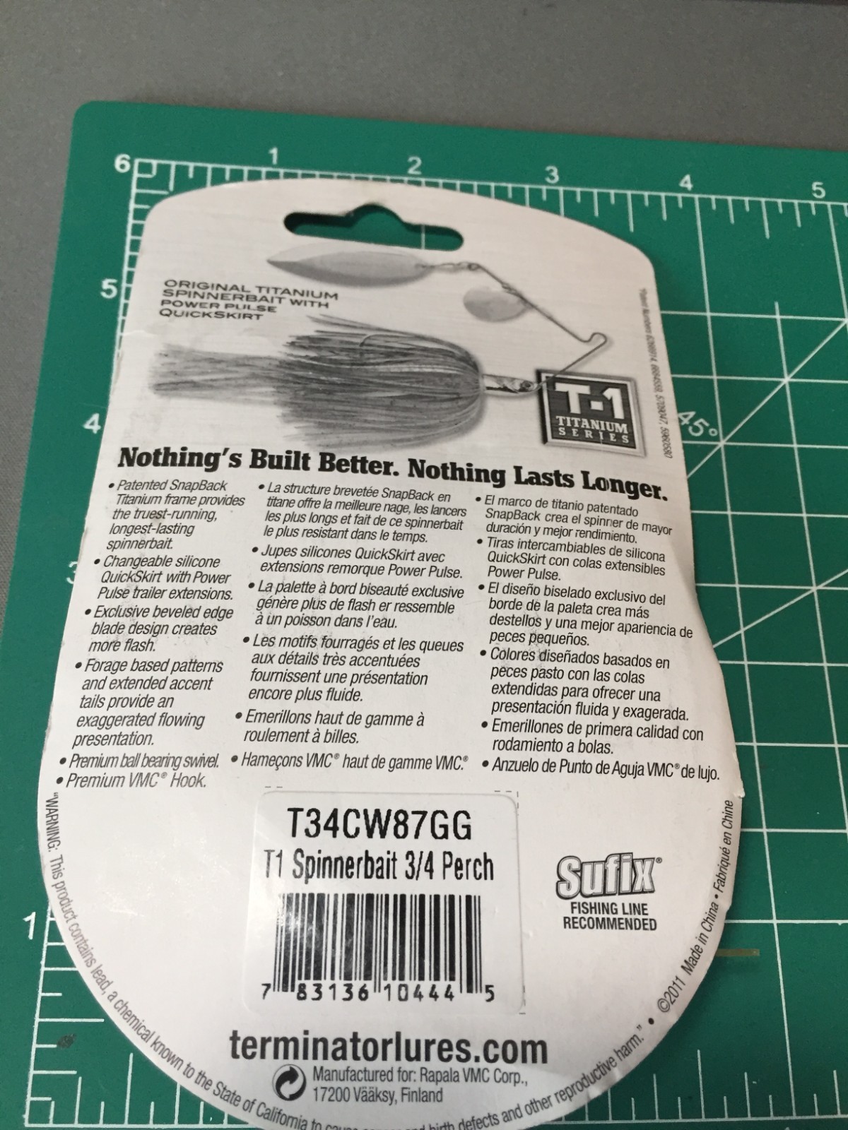 DISCONTINUED TERMINATOR T-1 TITANIUM 3/4OZ. SPINNERBAIT PERCH NIP - Image 2