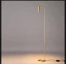 Minimalist Brass LED Floor Lamp with Adjustable Head
