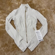 Lululemon Women's Bone Gold Define Cropped Jacket Nulu Thumbholes Pockets