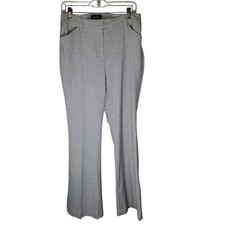 Express High Rise Flare Dress Pants Lt Gray 10 32x33.5 Career Office Stretch