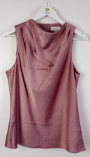 Ted Baker Pink Satin Sleeveless Cowl Neck Top Size Large RRP 119.00 New
