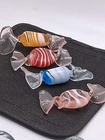 Murano Style Art Glass Wrapped Candy Pieces Lot of 4 Multicolor Vintage