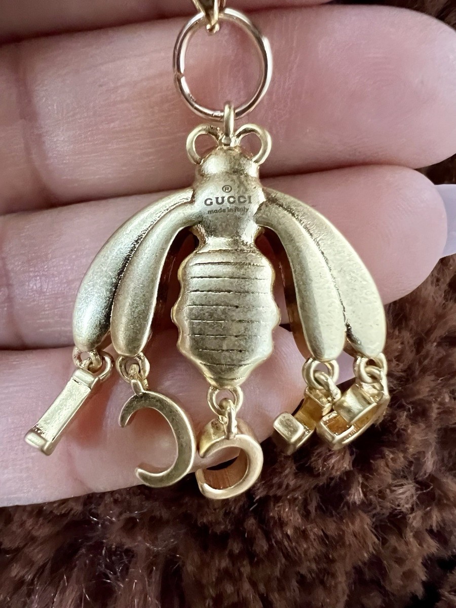GUCCI Zipper Pull Bee Charm on and unbranded 18 Kt Gold Plated