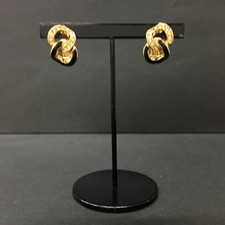 EGA Christian Dior Double Hoop Rhinestone Gold Tone Earrings/6CC1497