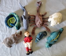 Assorted Beanie Babies Lot of 8 - stuffed plush, Hiss, Fridge, Iggy and others