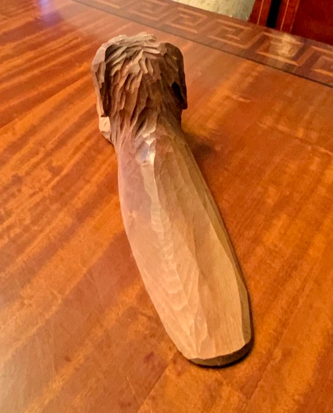 Vintage Antique Hand Carved  Wood Door Stop Wedge Dog Primitive Rustic - Image 3 of 4