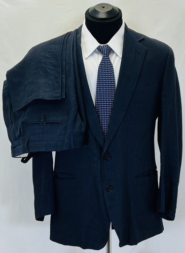 GIAN FILIPPO BENCI 100% Leinen Italienisch Herren Designer Business Anzug GR 42 R