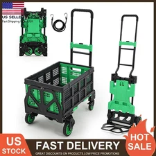2-in-1 Folding Hand Truck Hand Cart w/Foldable Basket 330lbs Capacity Dolly Cart