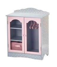Olivia's Little World Polka Dot Princess Wooden Shaker-Style Double Closet-NEW