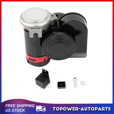 Air Horn Relay Kit 130DB Electric Snail Ultra Compact Dual Tone For Yacht Boat