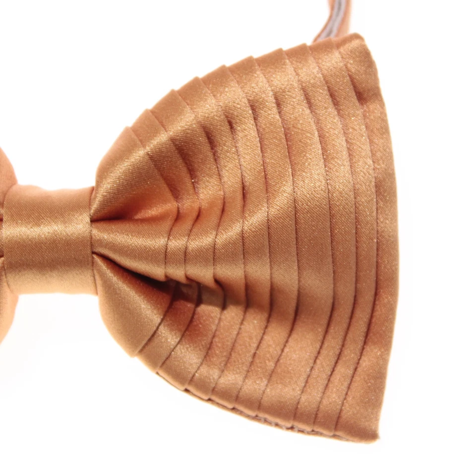 Pajarita plisada Italo Ferretti nueva con etiquetas tamaño ajustable en naranja liso 100 % seda Foto 4 de 4