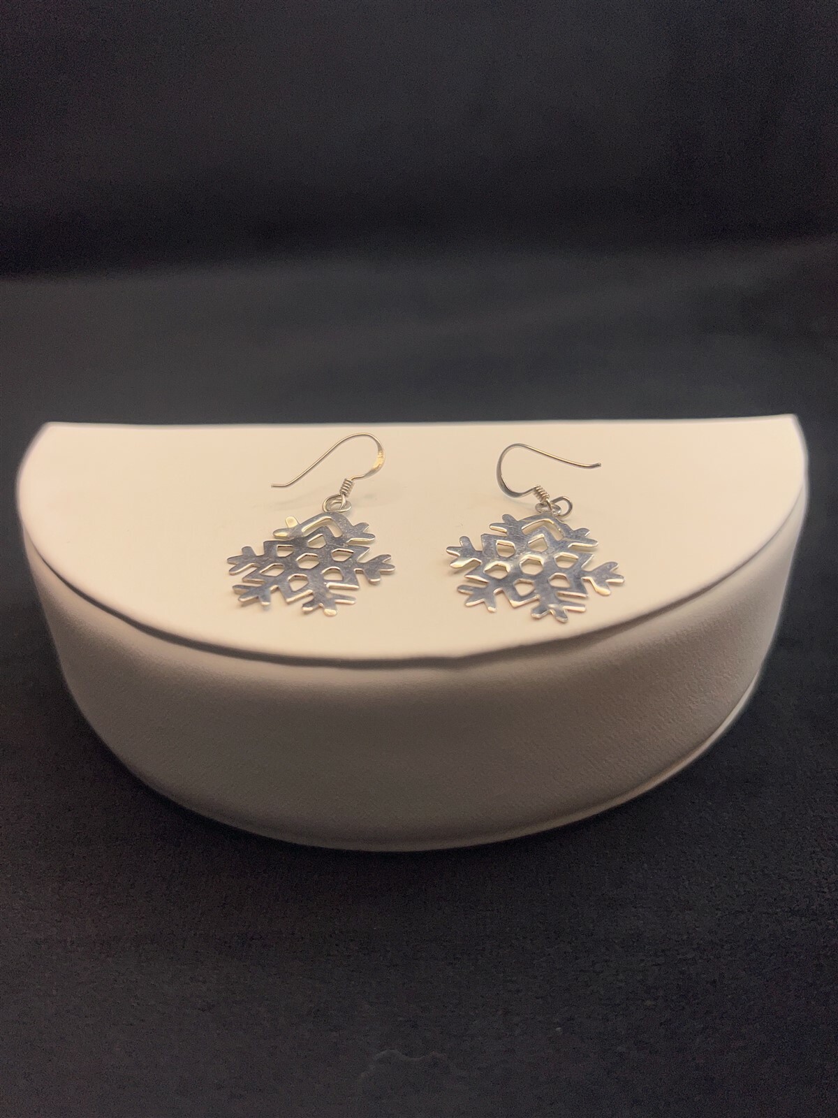 Dangle Drop Hook Snowflake Sterling Silver 925 Ea… - image 2