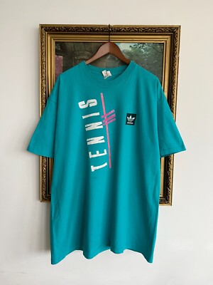 Vintage 90s Adidas Tennis Wimbledon Single Stitch T-shirt Sz XL | eBay