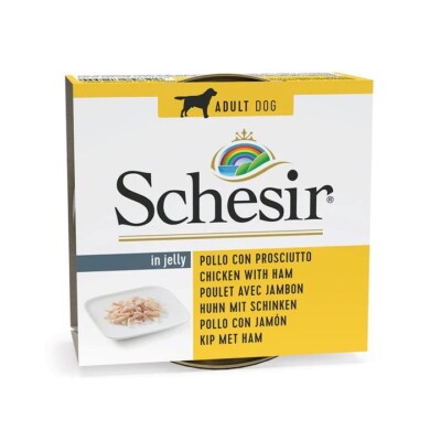 8005852712554 SCHESIR in jelly Chicken with ham - nassfutter für Hunde - 150 g A