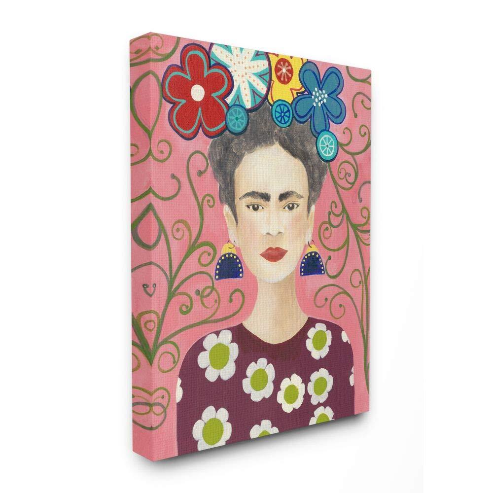 Frida Fashion Designer Pattern Painting Pink Canvas Wall Art, 36 x 48, Multi-...