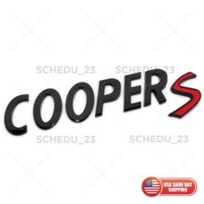 Mini Cooper S Gloss Black Rear Trunk Boot Emblem Badge Logo Lettering Sport Mini Cooper S Gloss Black Rear Trunk Boot Emblem Badge Logo Lettering Sport