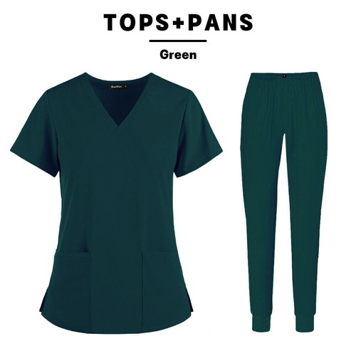 Men Women Nursing Medical Workwear Unisex Uniform Set Jogger Scrub V-Neck Top US - Picture 19 of 22
