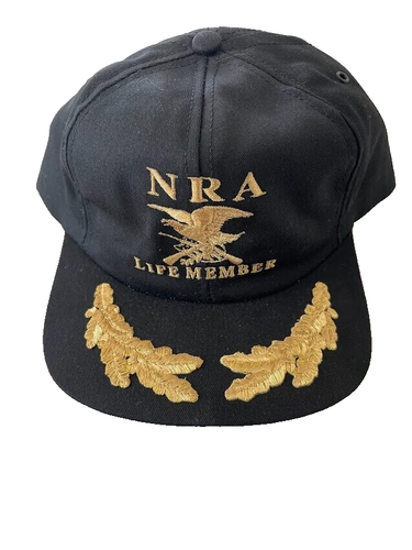 NEW NRA Snapback Hat Men One Size Black Gold Life Member VTG USA NATIONAL RIFLE