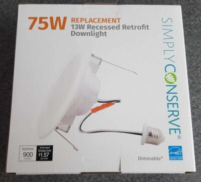 12 Simply Conserve 13W Recessed Retrofit Dimmable Downlight
