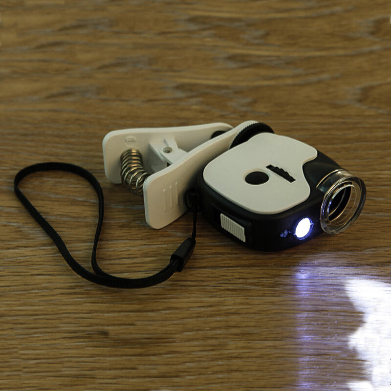 KINGMAS 60X Clip-On Microscope Magnifier Lens with LED