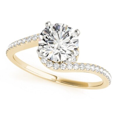 1.20 Ct Round Cut Lab Created Diamond Engagement Wedding Ring 14K Yellow Gold H